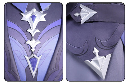 Genshin Impact Kyryll Chudomirovich Flins Cosplay Costume Wig Uniform Halloween Party for Women Men Carnival Role Play Outfit