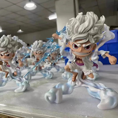 One Piece Anime Peripheral Nika Luffy Gear 5 Devil Fruit Awakening 15cm Cool Action Model Statue Desktop Ornament Holiday Gift