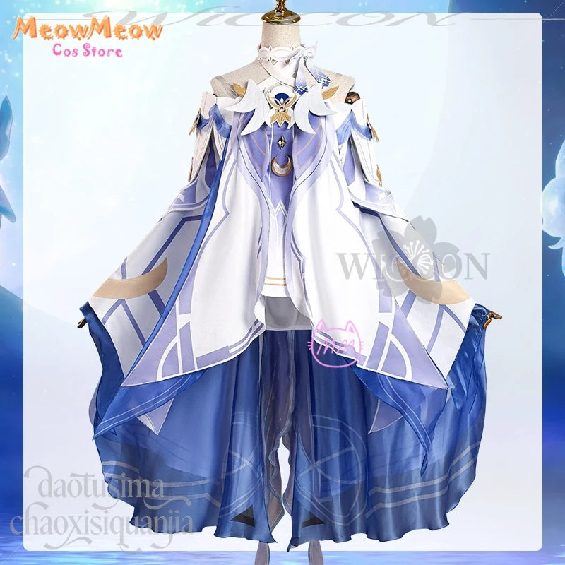 Genshin Impact Moon Goddess Columbina Cosplay Suit Polyester - suit / XS