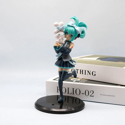 1PC 20cm/7.87inch Hatsune Miku X Cinnamoroll Anime Figure Kawaii Miku Action Figure PVC Adult Collection Model Doll Toys Gifts