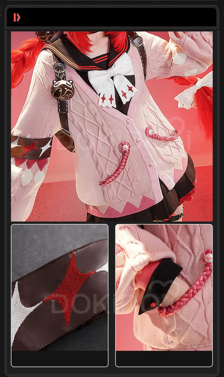 Ukinami Yuzuha Cosplay Costume Game Zenless Zone Zero DokiDoki-SR ZZZ Women Cute Pink Sweater Yuzuha Halloween Cosplay