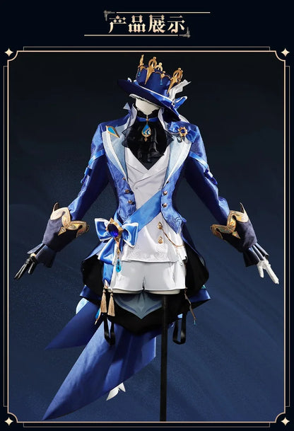 iCoser Focalors Furina Cosplay Costume Wig Dress Genshin Impact Fontaine Uniform Hat Pneuma Ousia God of Justice for Women Props