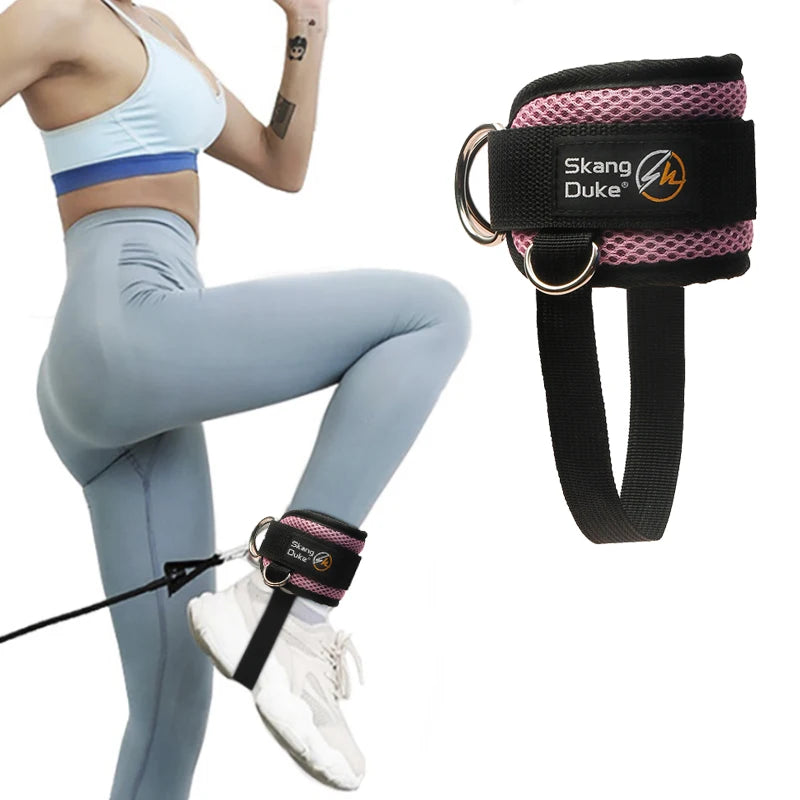 1PC Padded Neoprene Ankle Strap with Double D-Ring for Cable Machines Gym Workouts Leg Extensions - Pink