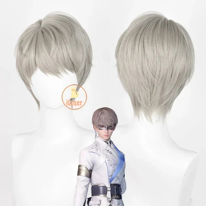 Love and Deepspace Xavier Cosplay Costume Wig Birthday Outfit Uniform Suit Brooch Halloween Party for Women Men Carnival Props