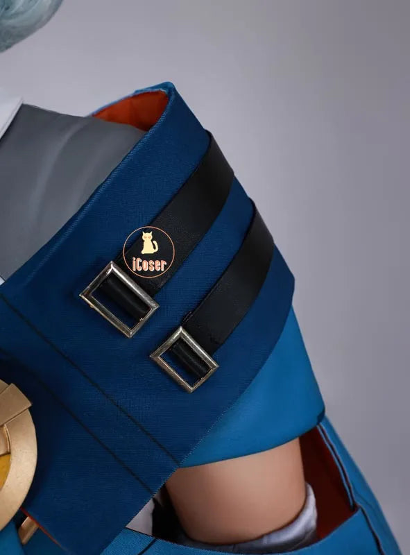 Genshin Impact Ineffa Cosplay Costume Wig Cloak Uniform Outfit Headwear Boom Boom Thunderwave Halloween Party for Women Girls