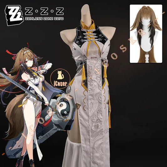 Zenless Zone Zero Ye Shunguang Cosplay Costume Wig Dress Headwear Yunkui Summit Halloween Party for Women Girls Role Play Outfit
