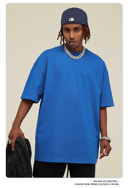 ZODF 2025 Heavy-Weight 425gsm 100% Cotton T-Shirts For Men Unisex Summer Oversized O-Neck Basic Solid T Shirt Brand Tees HY0485