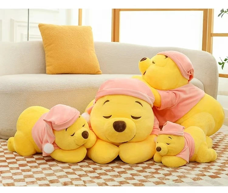35CM-80CM New Disney Winnie The Pooh Plush Toy Cute Cartoon Bear Stuffed Doll Soft Anime Pillow Kawaii Souvenir Birthday Gift