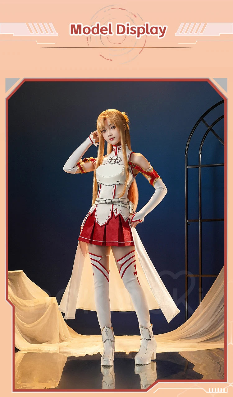 IN STOCK Yuuki Asuna Cosplay Costume Anime Sword Art Online Cosplay DokiDoki-SR Female Costume Yuuki Asuna Halloween Cosplay Wig