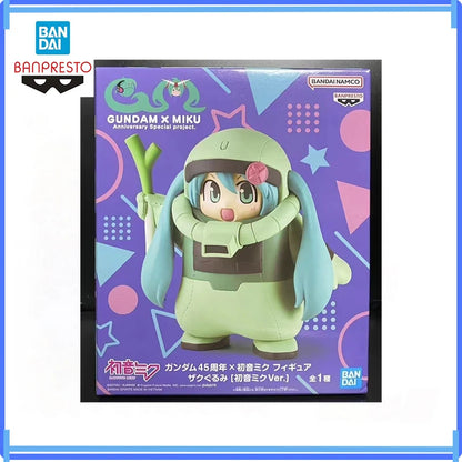 In Stock Banpresto Gundam 45Th Anniversary Hatsune Miku Ms 06F Zaku [Hatsune Miku Ver.pvc 15Cm Anime Action Figures Model Toys