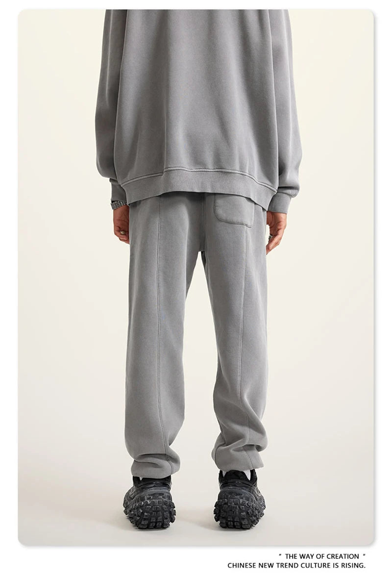 ZODF 2025 Autumn Winter Men’s Washed Fleece Sweatpants 355gsm Loose Retro Joggers Streetwear HY0653