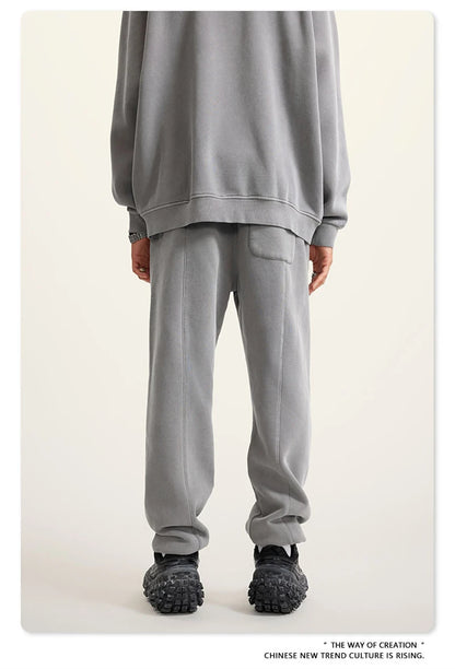 ZODF 2025 Autumn Winter Men’s Washed Fleece Sweatpants 355gsm Loose Retro Joggers Streetwear HY0653