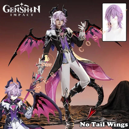 Genshin Impact Durin Cosplay Costume Wig Uniform Outfit Headwear Metal Props Halloween Party for Women Men Carnival Role Play