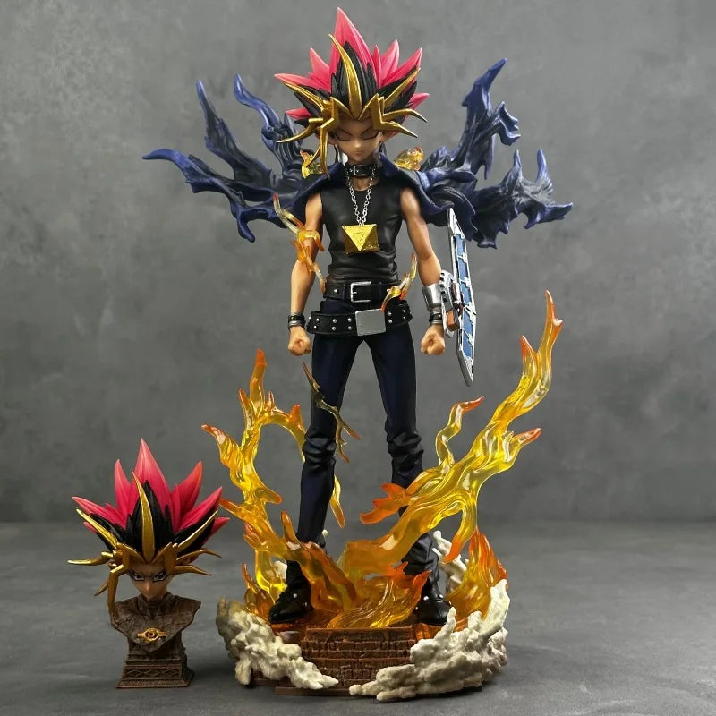2025 28cm Anime Duel Monsters Yugi Muto Figure PVC Statue Model with 2 Heads Collectible Decoration Toy Christmas Gift