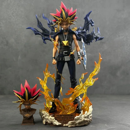 2025 28cm Anime Duel Monsters Yugi Muto Figure PVC Statue Model with 2 Heads Collectible Decoration Toy Christmas Gift