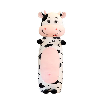 70cm-100cm Lovely Creative Milk Cow Plush Pillow Toys Soft Stuffed Cartoon Animal Cattle Doll Bedroom Sleeping Pillow Cushion