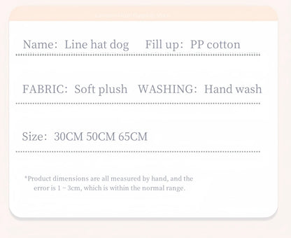 65cm Big Size Maltese Line Hat Dog Cartoon Anime Plush Stuffed Doll Toy Cute Room Bolster Sleeping Pillow Plushies Holiday Gifts