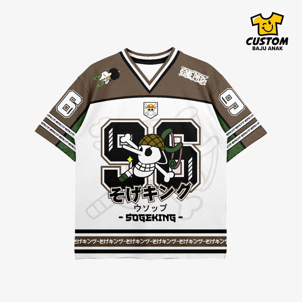 2526 New Bandai Anime One Piece Luffy Summer Jersey T-shirt Oversized 3D Adult and Children's Multifunctional Top Christmas