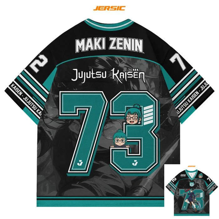 73 Jersey Maki Zenin Jujutsu Kaisen Anime Style Kpop Baseball Hockey T-shirt Fashion Streetwear Anime Daily Unisex Tops Tees