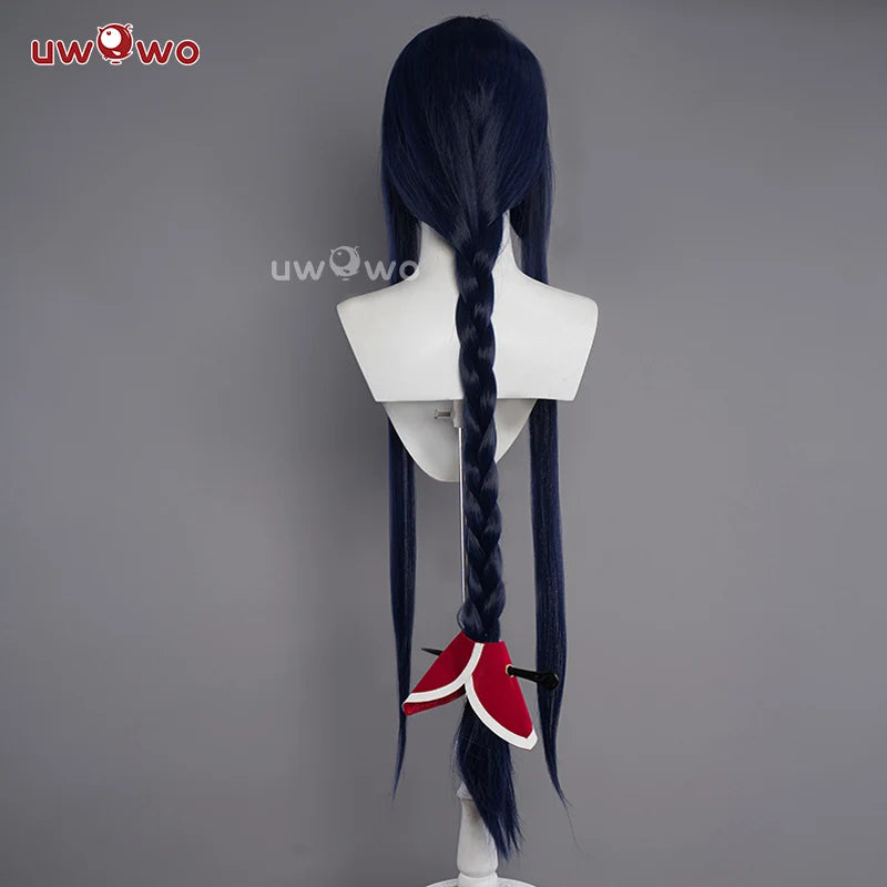 IN STOCK UWOWO Ahri Cosplay Wig Game League of Legends/LOL: Ahri Wig Champion Cosplay Wigs Ahri Hair Dark Blue 100cm Long Wig