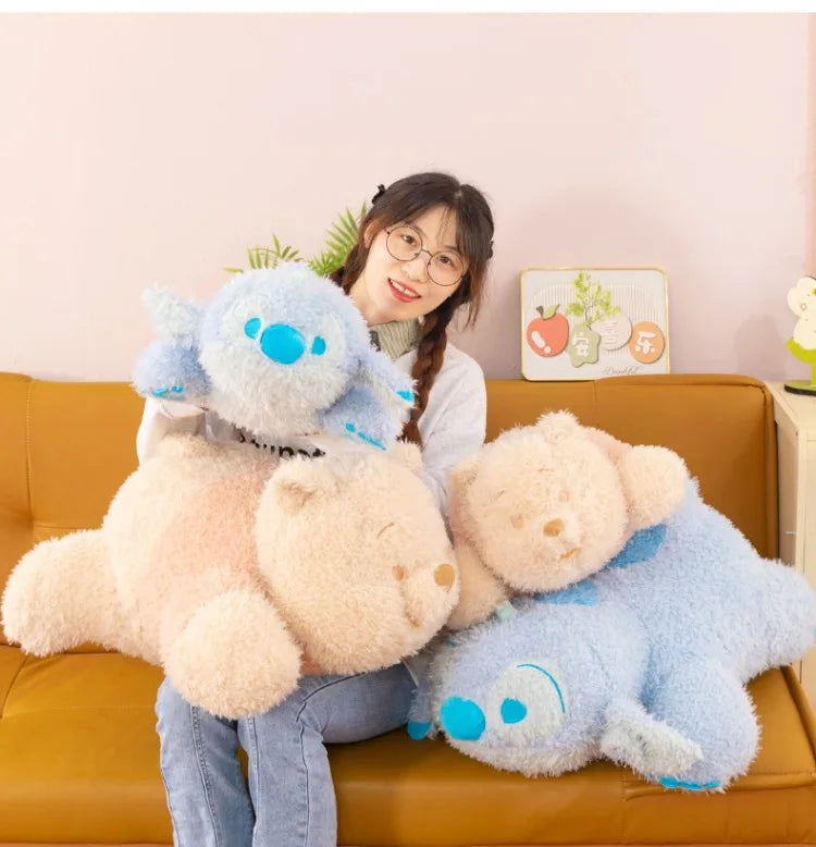 50/70cm Big Size Disney Stitch Pooh Bear Cartoon Anime Plush Stuffed Doll Room Decoration Stuffed Animal Pillow Ornamental Gift