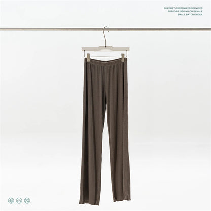 ZODF Women 2025 Solid Comfortable Loose Pants Girls Female 275gsm Solid Wide Lge Straight Trousers Brand Bottoms HY1137