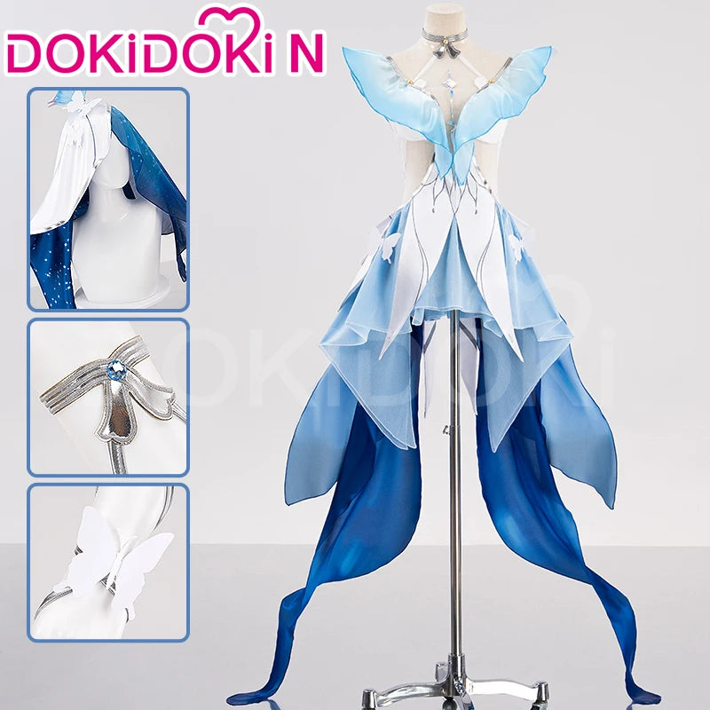 IN STOCK The Shorekeeper Cosplay Costume Game Wuthering Waves【XS-3XL】DokiDoki-N Women Blue Christmas Costume Dress Plus Size