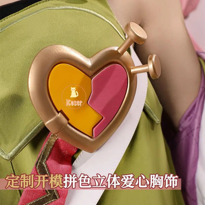 Genshin Impact Aino Cosplay Costume Wig Uniform Headwear Frog Backpack Clink-Clank Krumkake Craftshop Halloween for Women Girls