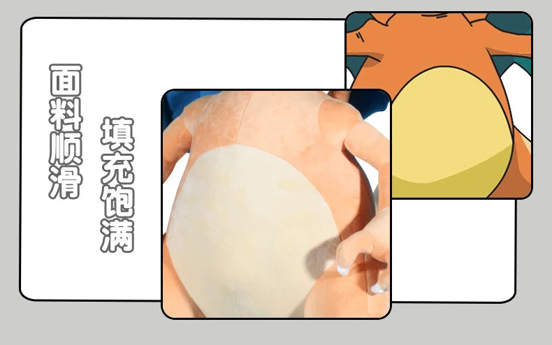 80CM Big Size Pokemon Charizard Plushies Cartoon Anime Peluche Kawaii Ornament Stuffed Comfortable Soft Doll Children Toy Gift