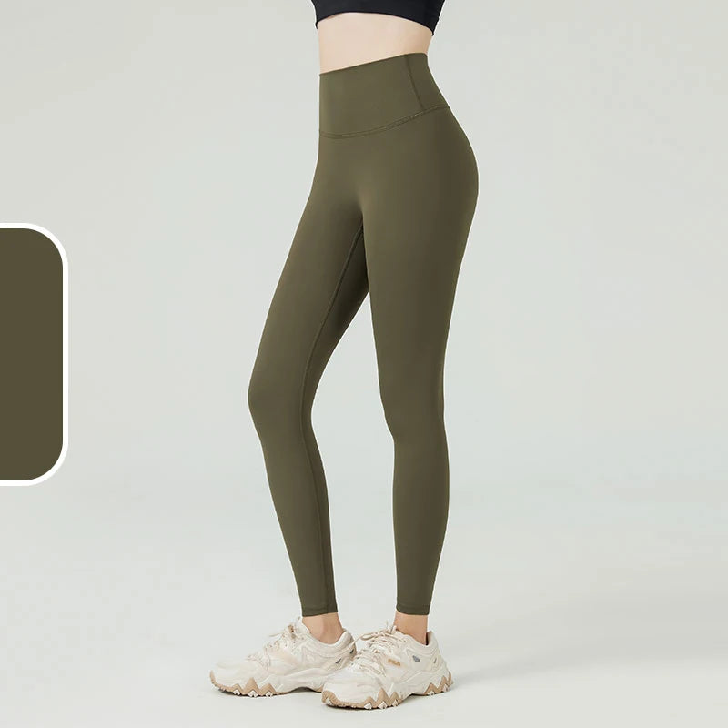 The Codex Seamless Yoga Leggings for Women – Athletic Gym Workout Fitness Pants Tights - Army Green / XL