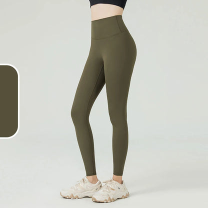 The Codex Seamless Yoga Leggings for Women – Athletic Gym Workout Fitness Pants Tights - Army Green / XL