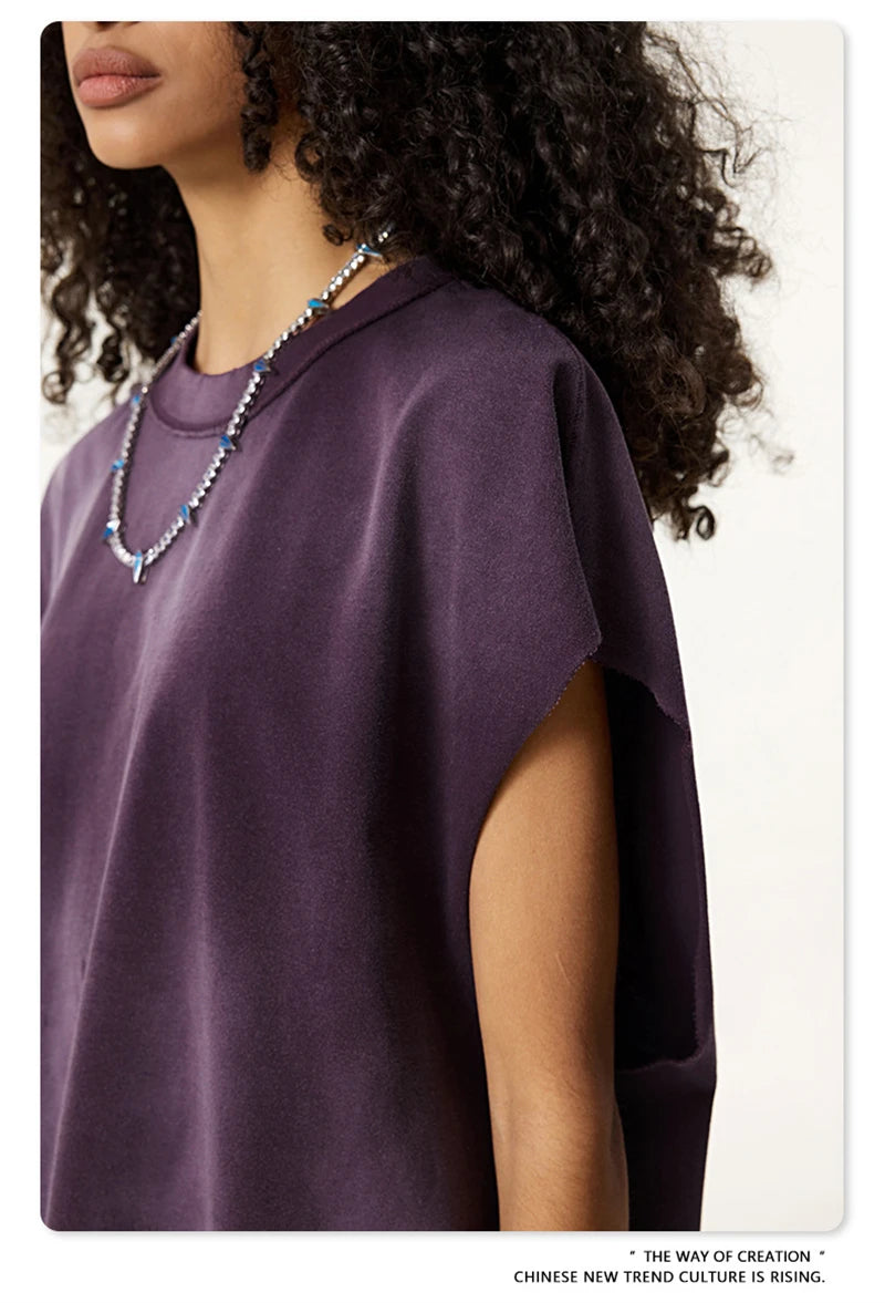 ZODF 2025 Summer 285gsm Washed Tank Tops For Men Unisex American Retro Cut Distressed Oversized Sleeveless TEE Vest HY1006