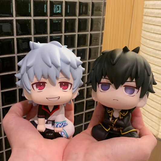 10cm Gintama Anime Figure Look Up Sakata Gintoki Action Figure Q Version Hijikata Toushirou Figurine PVC Collection Model Toys