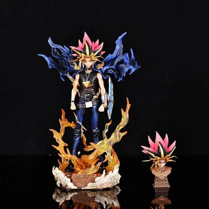 2025 28cm Anime Duel Monsters Yugi Muto Figure PVC Statue Model with 2 Heads Collectible Decoration Toy Christmas Gift