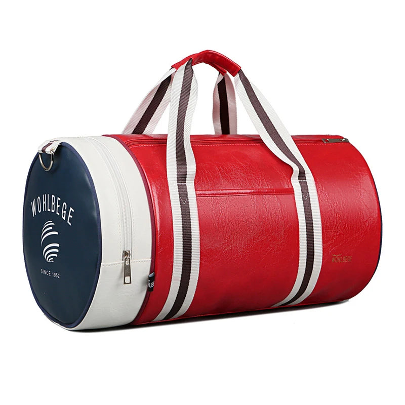 The Codex PU Leather Gym Bag Travel Tote Duffle for Men Sports Fitness Business Casual Weekend Outdoor Shoulder Handbag