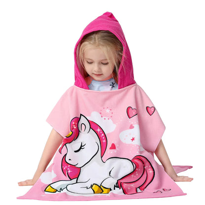 80-130cm Baby Bathing Towel Towel Kids Hooded Bath Beach Poncho Towels Shark Dinosaur Stitch Bathrobe Child Towels