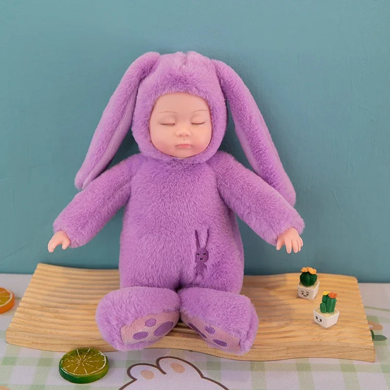 Lifelike Reborn Baby Dolls Soft Body Realistic Newborn Dolls Sleeping Girl Dolls Stuffed Toy Easter Stuffed Animal Bunny Rabbit