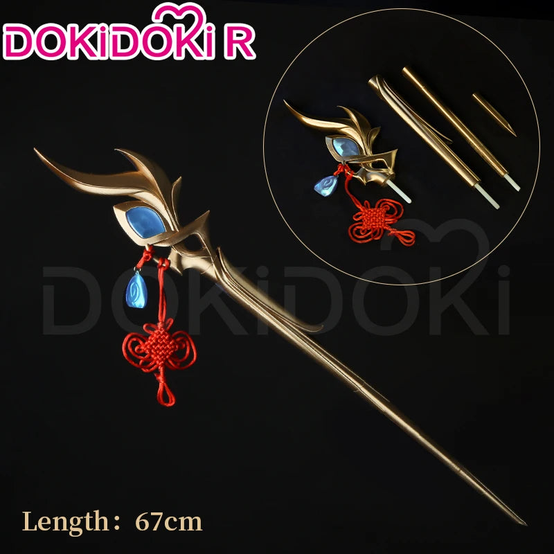 IN STOCK Auroraa Kaynn Cosplay Costume Game Cosplay DokiDoki-R Women Auroraa Witch Costume Mace Hat Ears Props