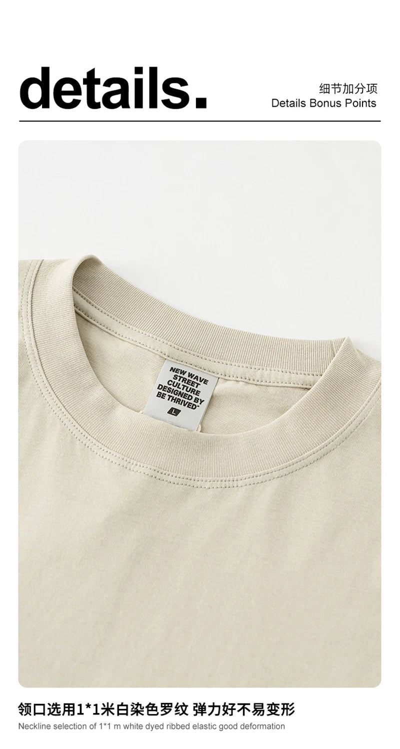 ZODF 2025 Summer Men 180gsm Solid T-Shirts Women Unisex Loose Basic Breathable Cotton T Shirt Brand Tees HY0971