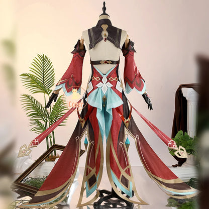 Genshin Impact Alice Cosplay Costume Wig Dress Uniform Headwear Carnival Halloween Party Women Girls Holiday Role Play Outfit