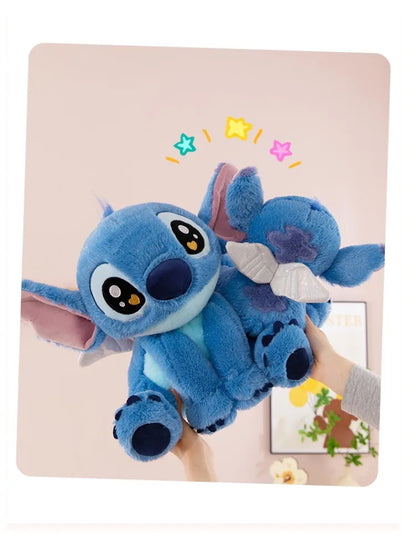 25/40/60cm Big Size Angel Stitch Disney Anime Plush Stuffed Dolllilo & Stitch Cartoon Plushies Pillow Ornaments Holiday Gifts