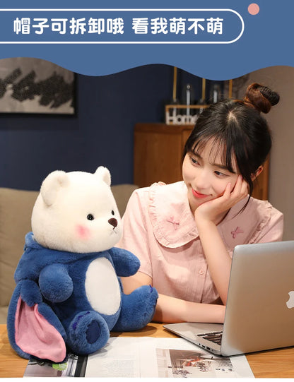 New Kawaii Lena Bears Stitch Plush Doll Turn into Teddy Bear Throw Pillow Children Appease Sleeping Dolls Girls' Birthday Gifts