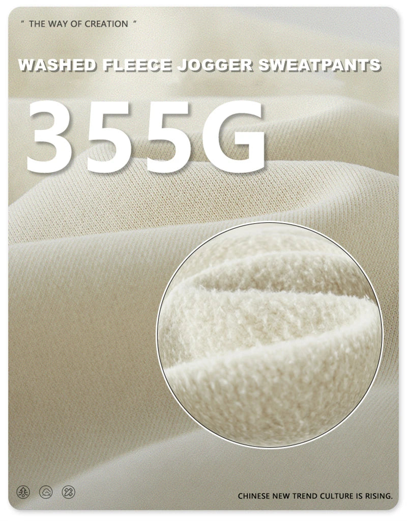 ZODF 2025 Autumn Winter Men’s Washed Fleece Sweatpants 355gsm Loose Retro Joggers Streetwear HY0653