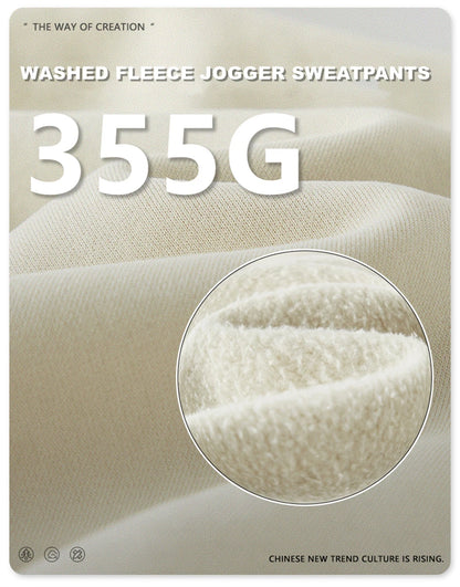 ZODF 2025 Autumn Winter Men’s Washed Fleece Sweatpants 355gsm Loose Retro Joggers Streetwear HY0653