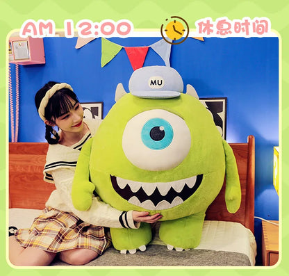 40/60CM Big Size Mike Wazowski Disney Anime Plush Stuffed Doll Kawaii Room Decoration Plushies Pillow Ornaments Holiday Gifts