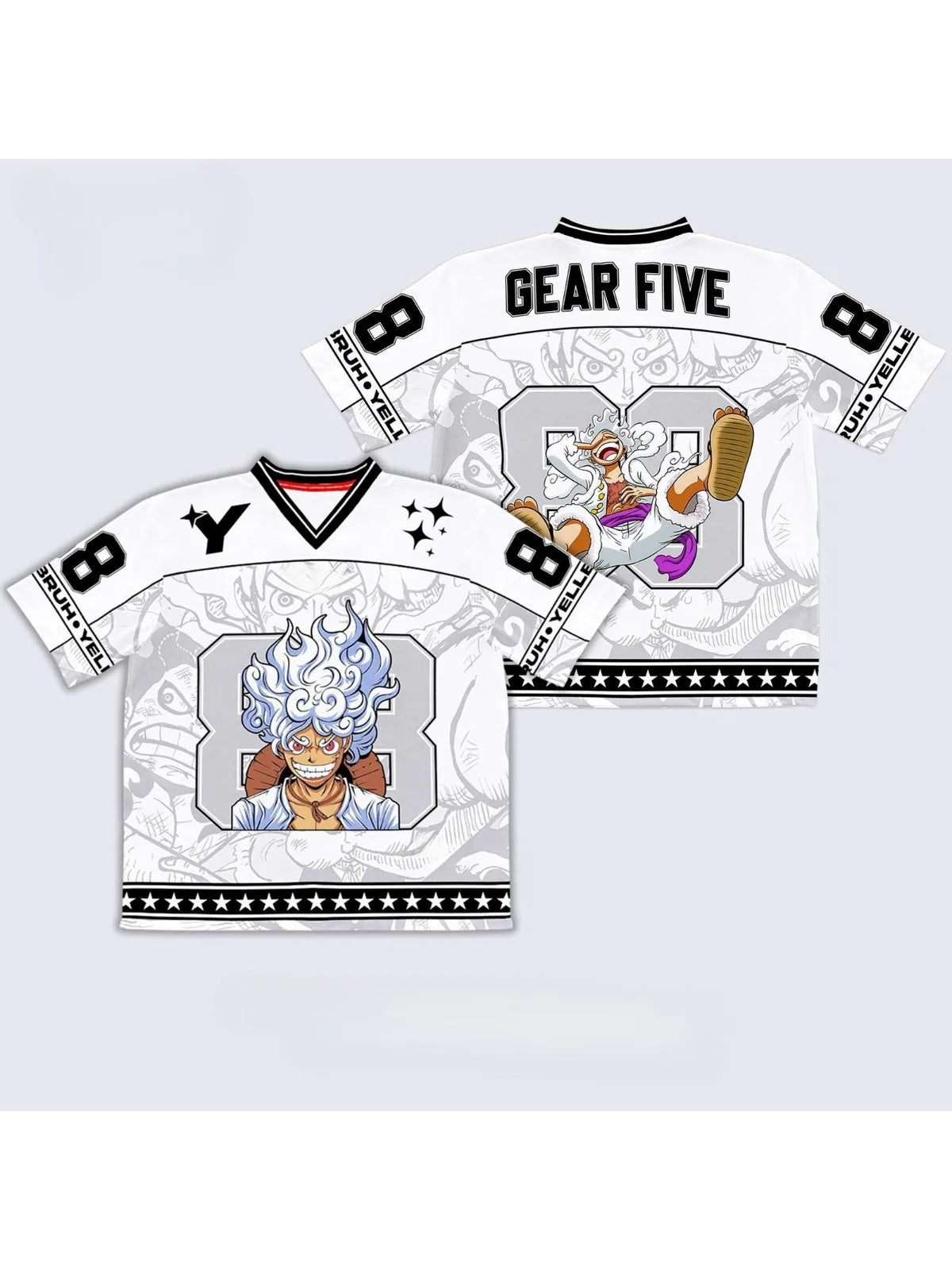 88 Jersey One Piece Monkey D. Luffy Gear 5 Anime Y2k Kpop Baseball Hockey Tshirt Fashion Streetwear Anime Daily Unisex Tops Tees