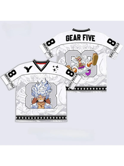 88 Jersey One Piece Monkey D. Luffy Gear 5 Anime Y2k Kpop Baseball Hockey Tshirt Fashion Streetwear Anime Daily Unisex Tops Tees