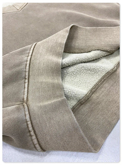 ZODF Winter Women Short Fleece Cropped Sweatshirts Girls Female Hip Hop Loose 400gsm V-Neck Pullovers Brand Tops HY0437