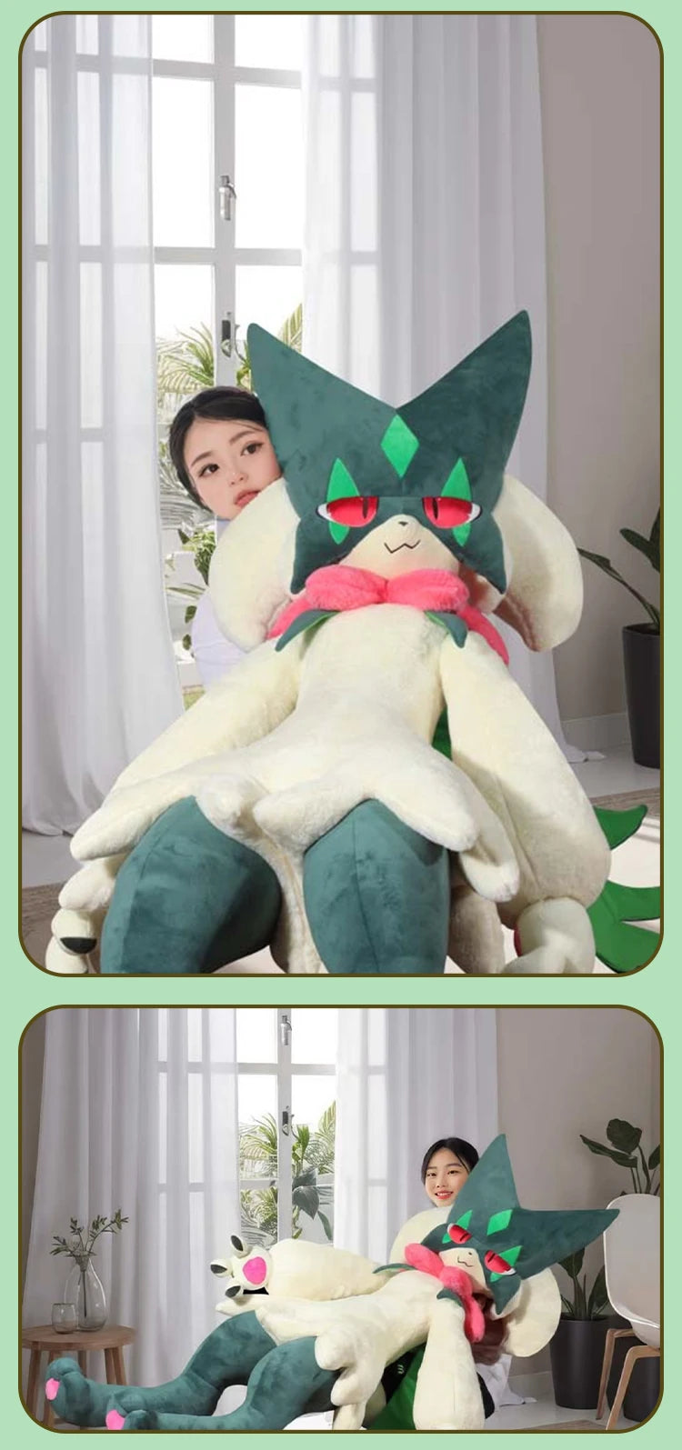 170CM Meowscarada Plushies NEW Pokemon Peluche Kawaii Cartoon Anime Stuffed Ornament Comfortable Soft Doll Children Toy Gift