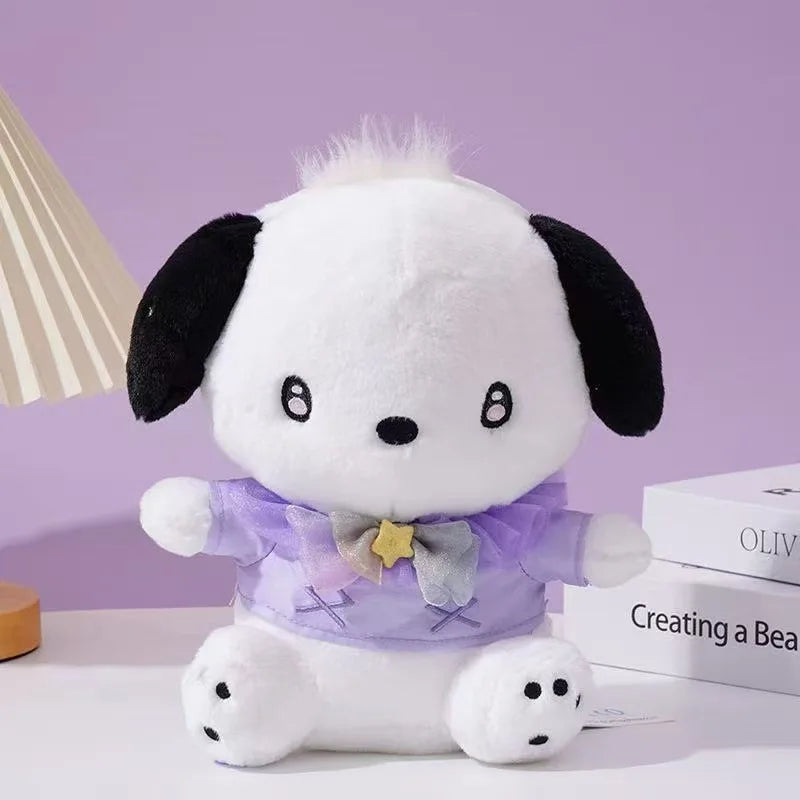 Aoger 20cm Kawaii Purple Cinnamoroll Pochacco Melody Kuromi Hello Kitty Stuffed Animals Plush Toy Cartoon Doll Pillow Girls Gift